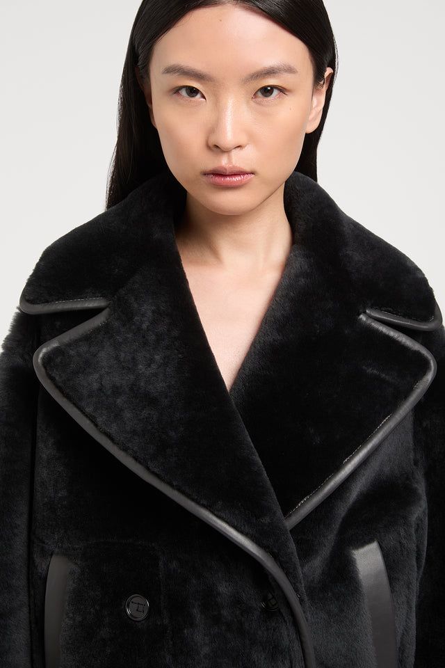 Ports 1961 DOUBLE-BREASTED FUR COAT 946-SMOG