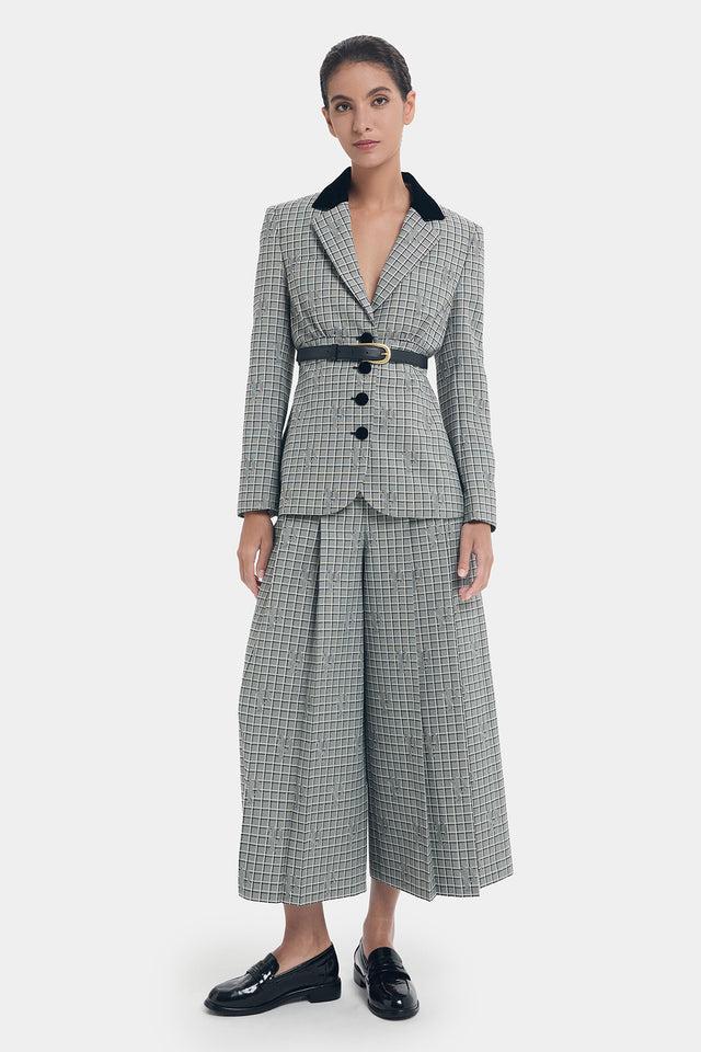 Ports 1961 ELEGANCE CHECK BLAZER BLK WHT CHECK