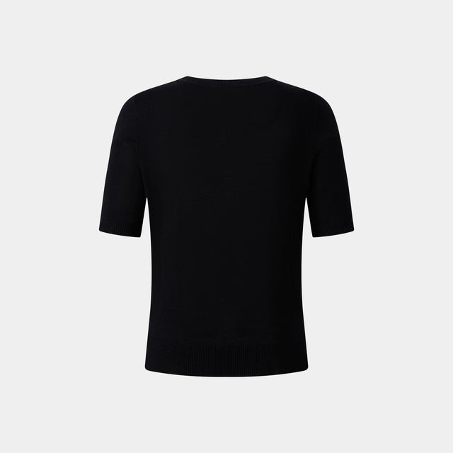 Ports 1961 EMBROIDERED FLOWER KNITWEAR BLACK