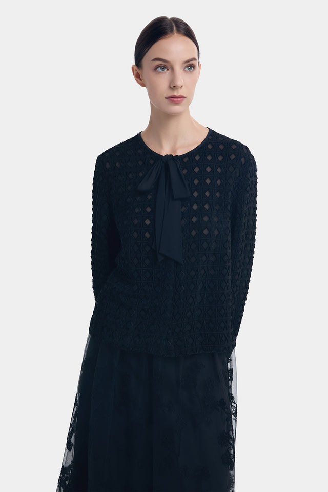 Ports 1961 EMBROIDERY FLORAL POLYESTER SKIRT BLACK