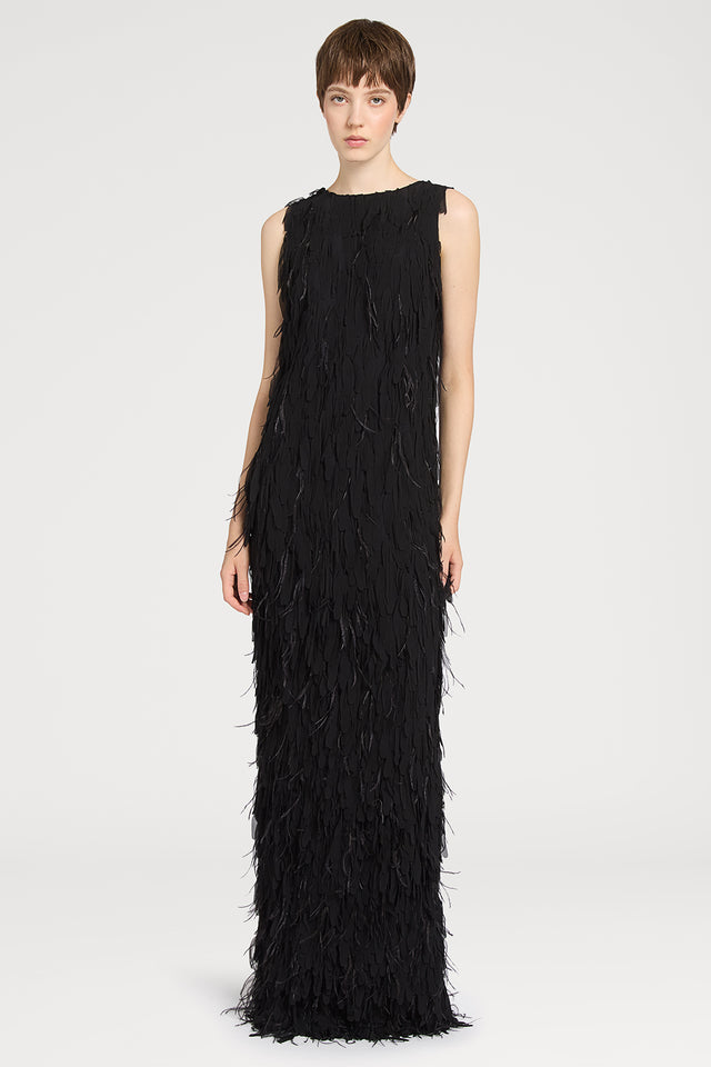 Ports 1961 FEATHER BLACK DRESS 999-BLACK