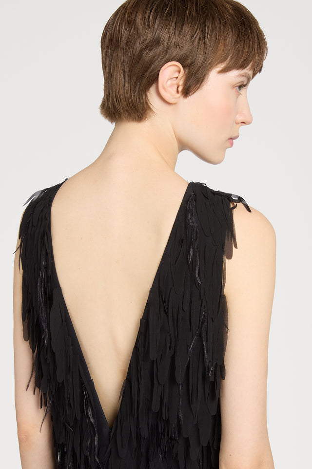 Ports 1961 FEATHER BLACK DRESS 999-BLACK