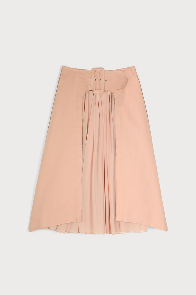 ports 1961 FLAIR BELTED SKIRT 205-NUDE