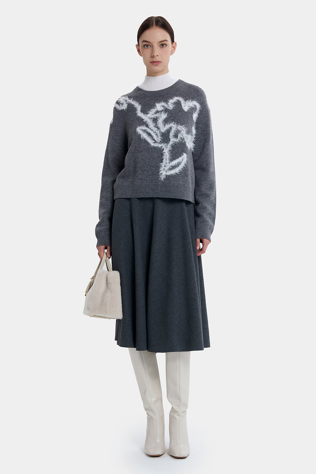 Ports 1961 FLATTERS A-LINE SKIRT LAVA GRAY