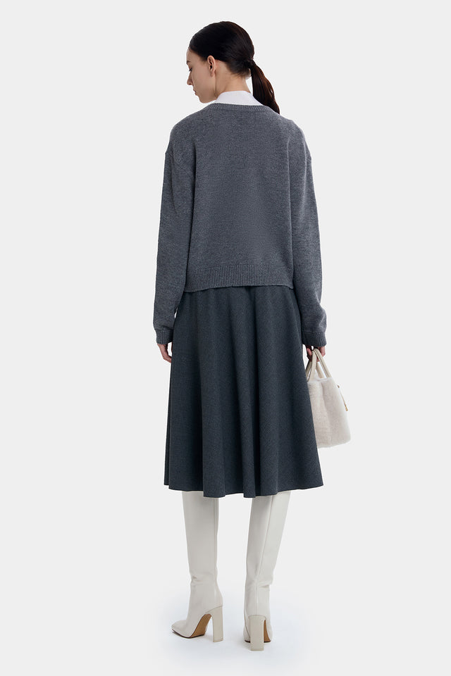 Ports 1961 FLATTERS A-LINE SKIRT LAVA GRAY