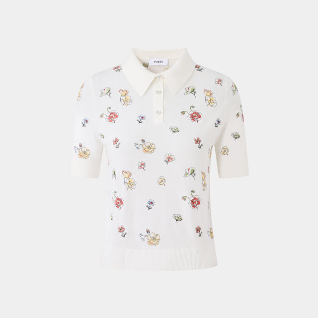 ports 1961 FLORAL BREEZE POLO CREAM