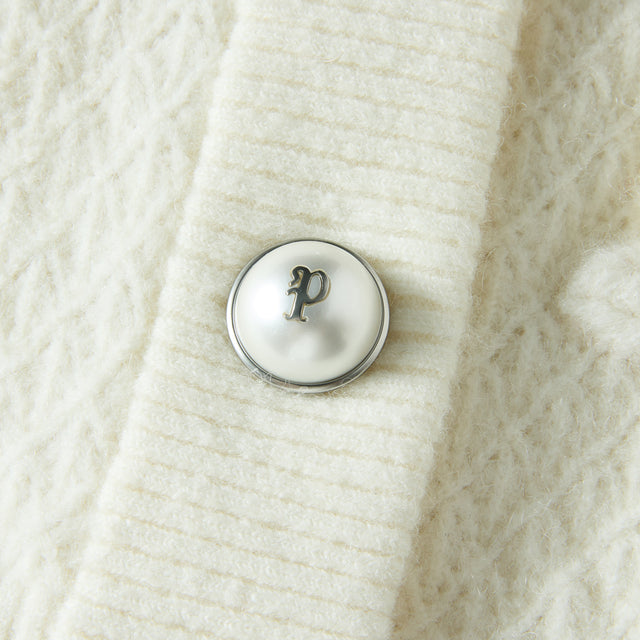 Ports 1961 FLORAL DECOR KNIT CARDIGAN CREAM