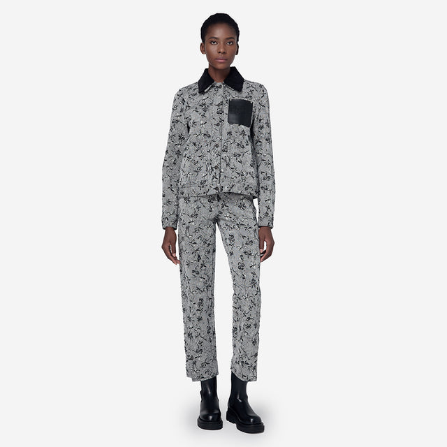 Ports 1961 FLORAL DENIM JACQUARD JEANS CREAM & BLACK