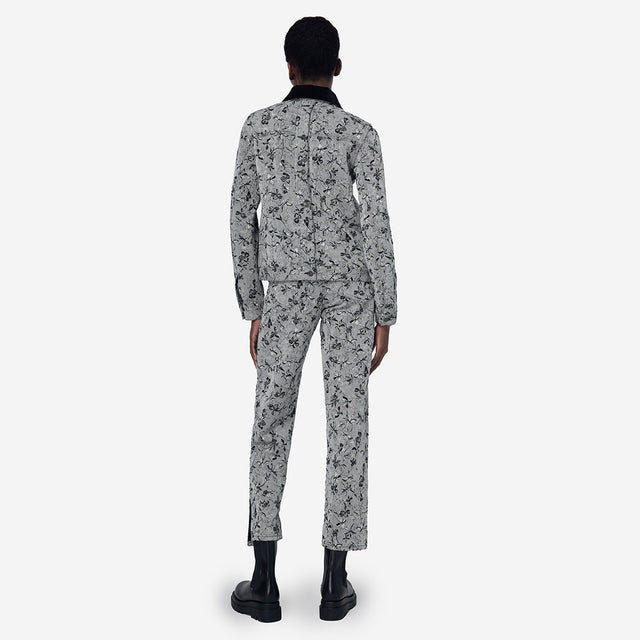 Ports 1961 FLORAL DENIM JACQUARD JEANS CREAM & BLACK