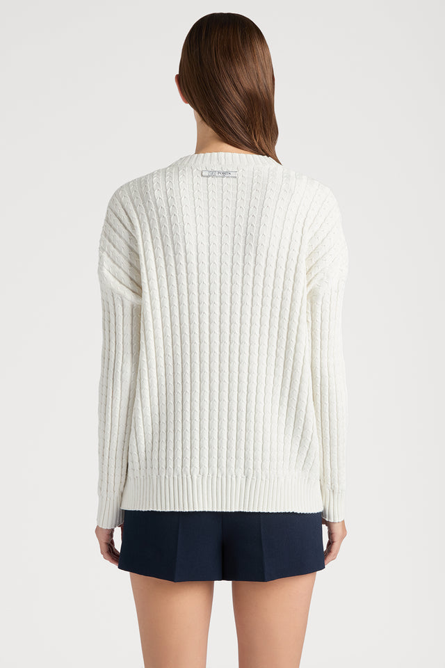 Ports 1961 FLORAL FANTASY CARDIGAN 171-IVORY