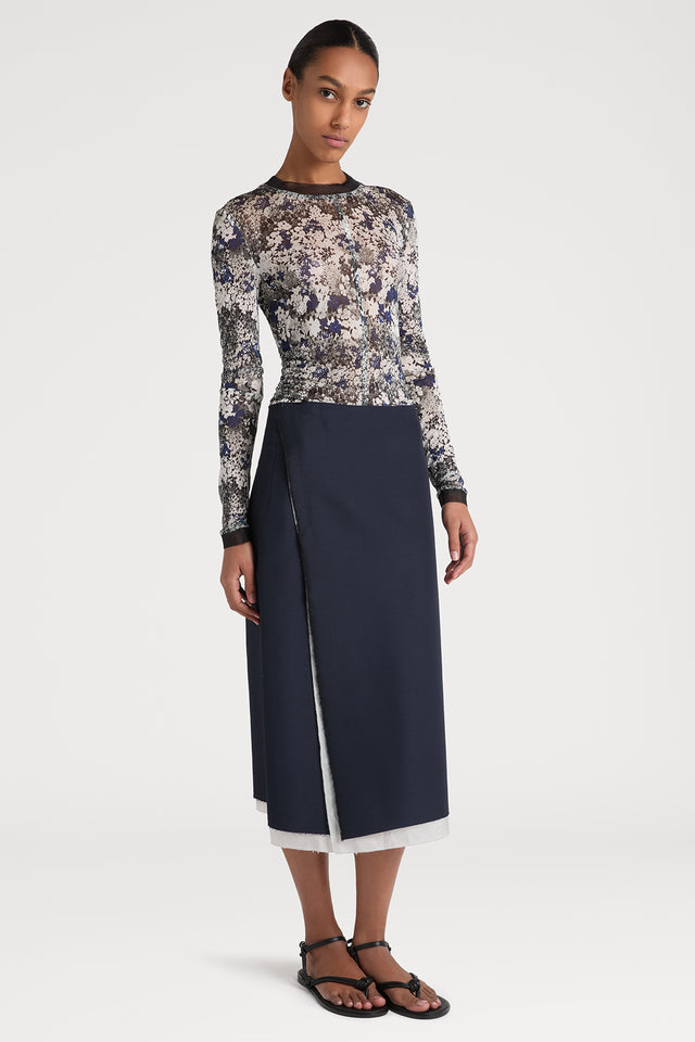 Ports 1961 FLORAL FUSION BLOUSE 08H-NAVY+BLACK