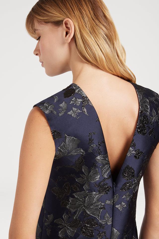 Ports 1961 FLORAL JACQUARD DRESS M81-BLUE MIX