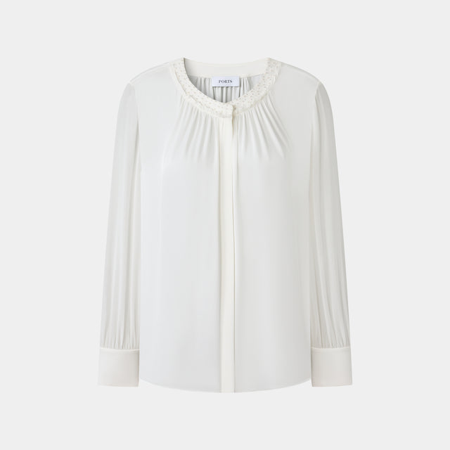 ports 1961 FRONT GATHERING SHIRT CREAM