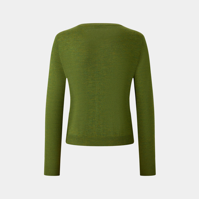 Ports 1961 FROST GREEN ARGYLE CARDIGAN LODEN FROST