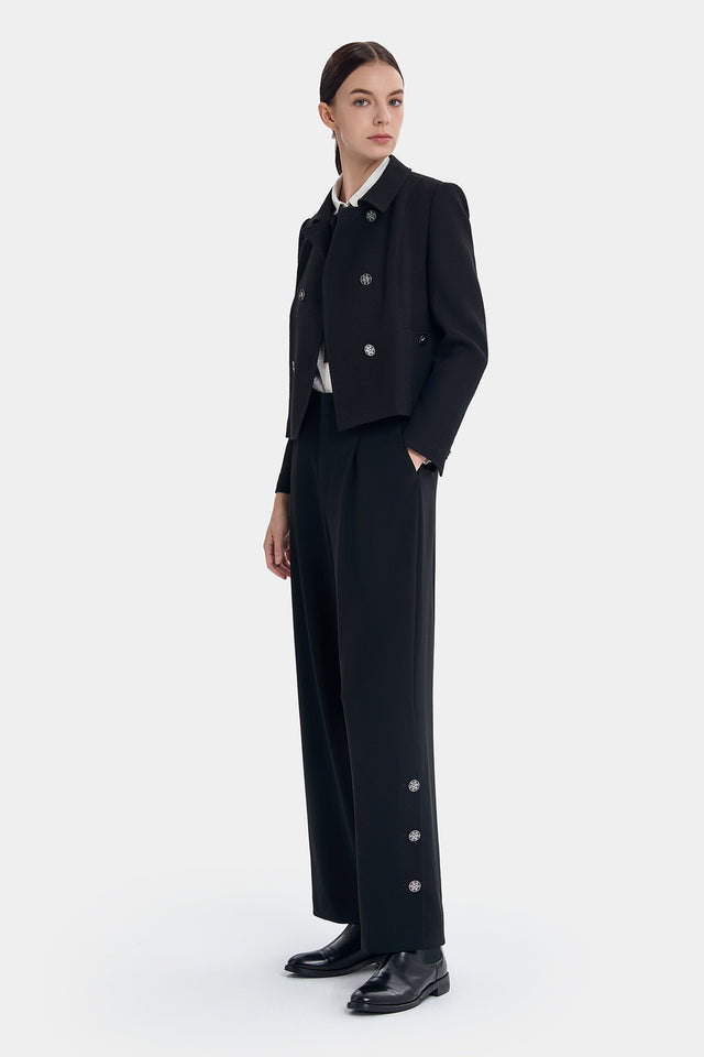 Ports 1961 FUNCTIONAL BOOTCUT TROUSERS BLACK