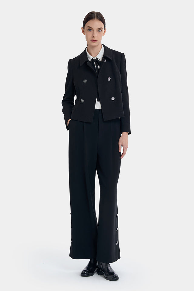 ports 1961 FUNCTIONAL BOOTCUT TROUSERS BLACK