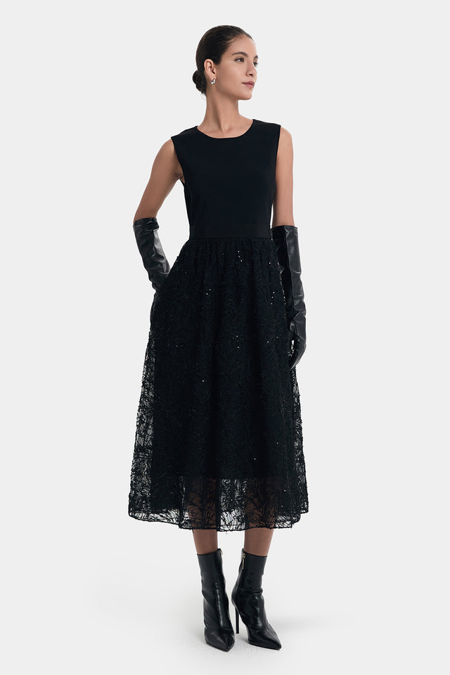 Ports 1961 GLAMOUR PAILLETTE DRESS BLACK