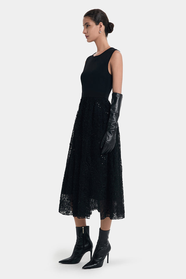 Ports 1961 GLAMOUR PAILLETTE DRESS BLACK
