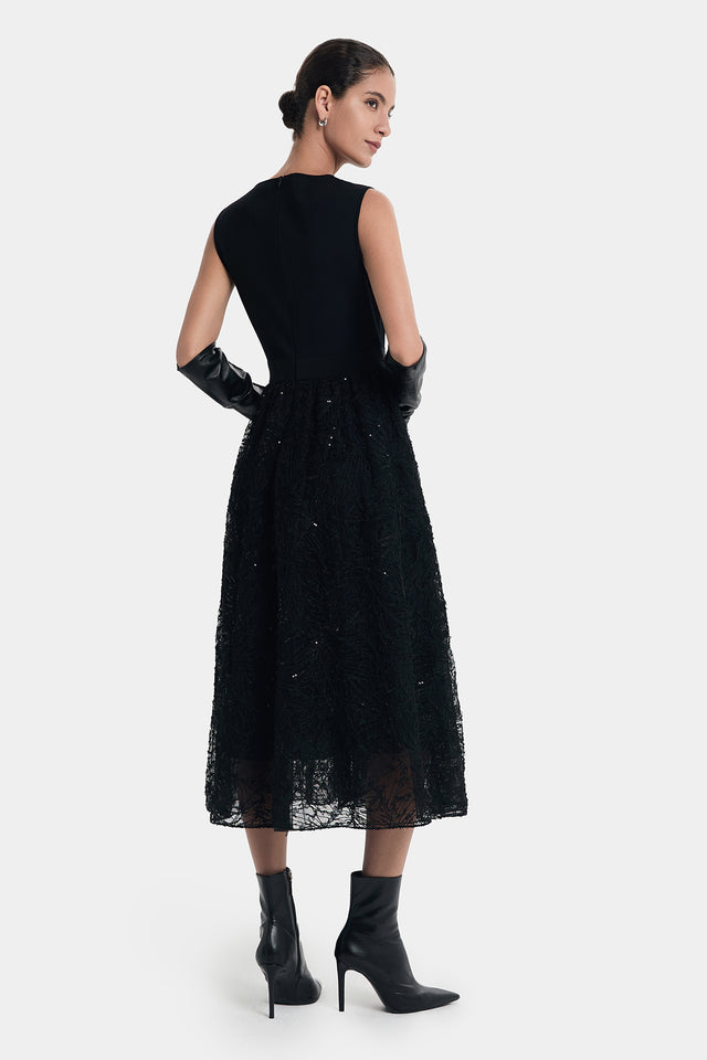Ports 1961 GLAMOUR PAILLETTE DRESS BLACK