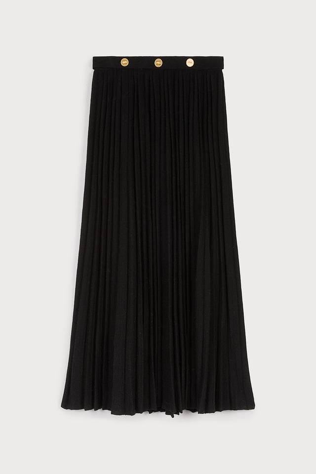 ports 1961 GOLD BUTTONS KNITTED SKIRT 999-BLACK