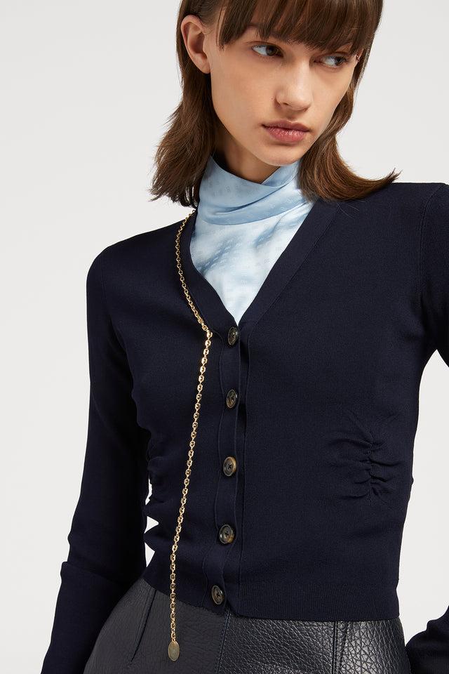 Ports 1961 GOLD CHAIN CARDIGAN 899-NAVY