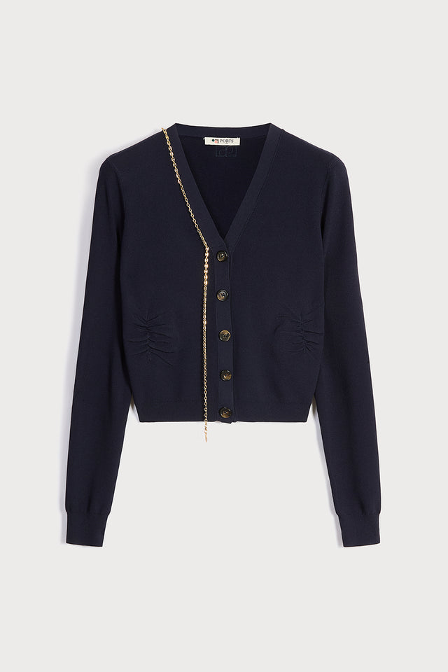 ports 1961 GOLD CHAIN CARDIGAN 899-NAVY