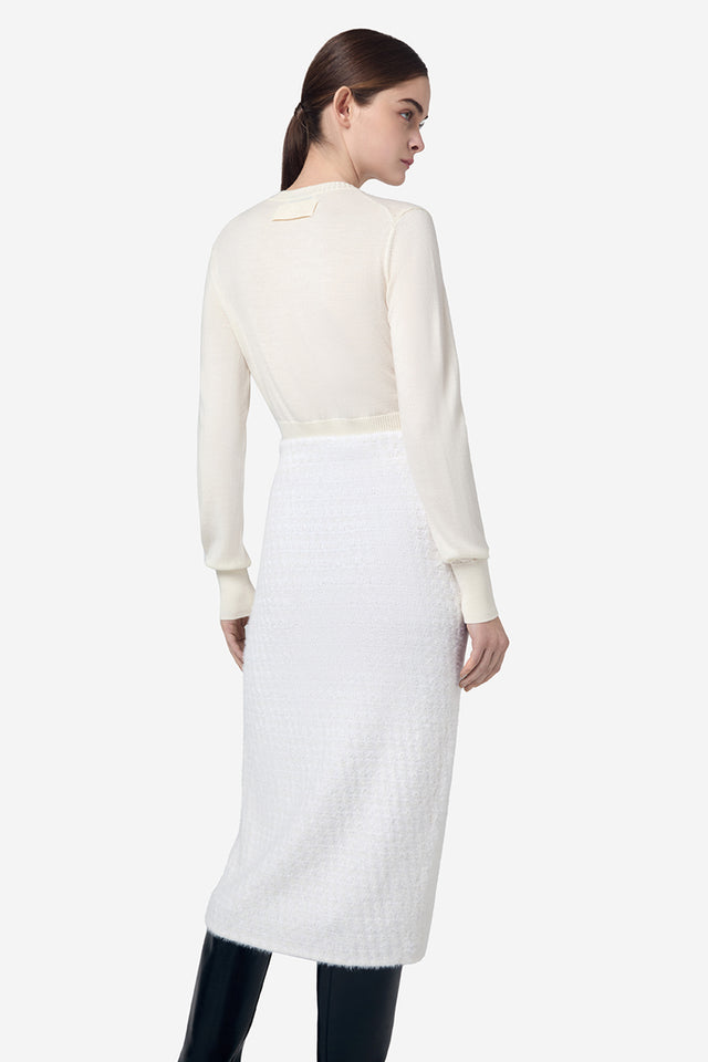 Ports 1961 PORTS 1961 GOLD LOGO BUTTON KNITWEAR IVORY