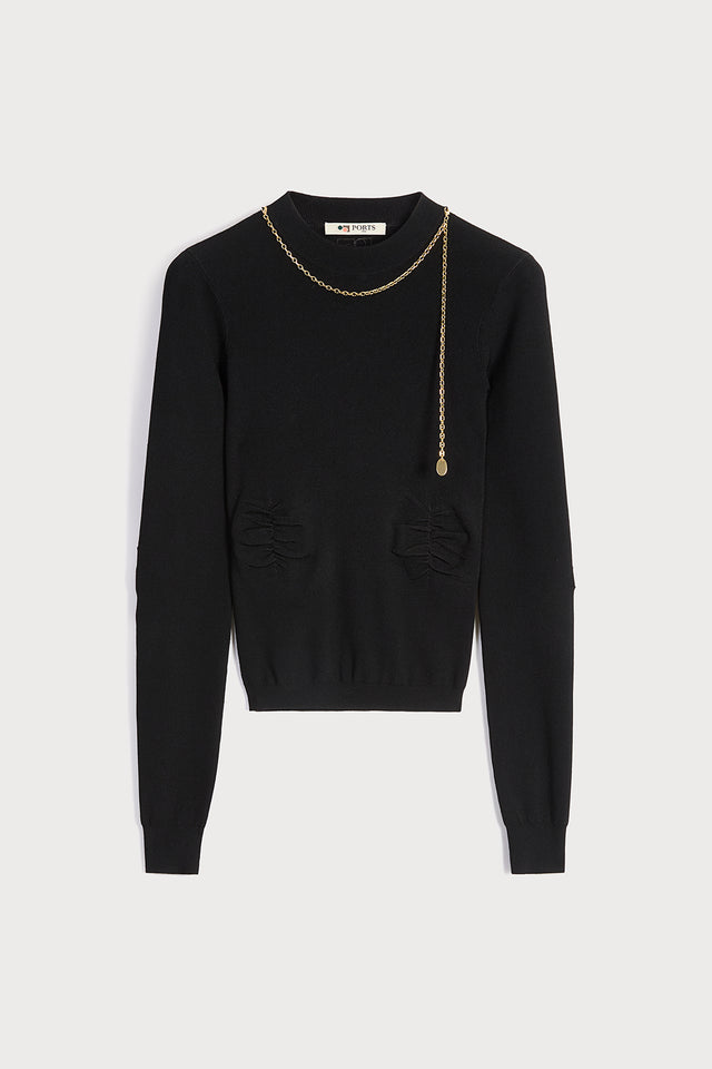 ports 1961 GOLD METAL KNITWEAR 999-BLACK