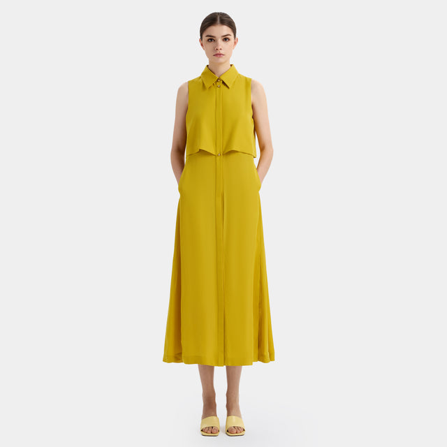 Ports 1961 GOLDEN GLOW BUTTON DRESS YELLOW