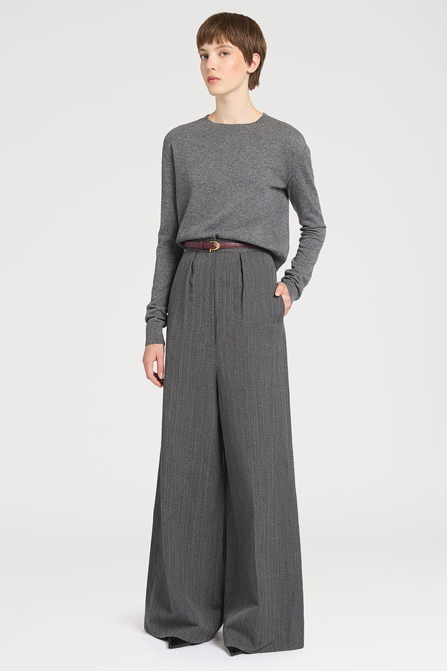 Ports 1961 GREY CASHMERE SWEATER 578-VOLCANIC