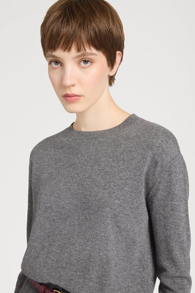 Ports 1961 GREY CASHMERE SWEATER 578-VOLCANIC