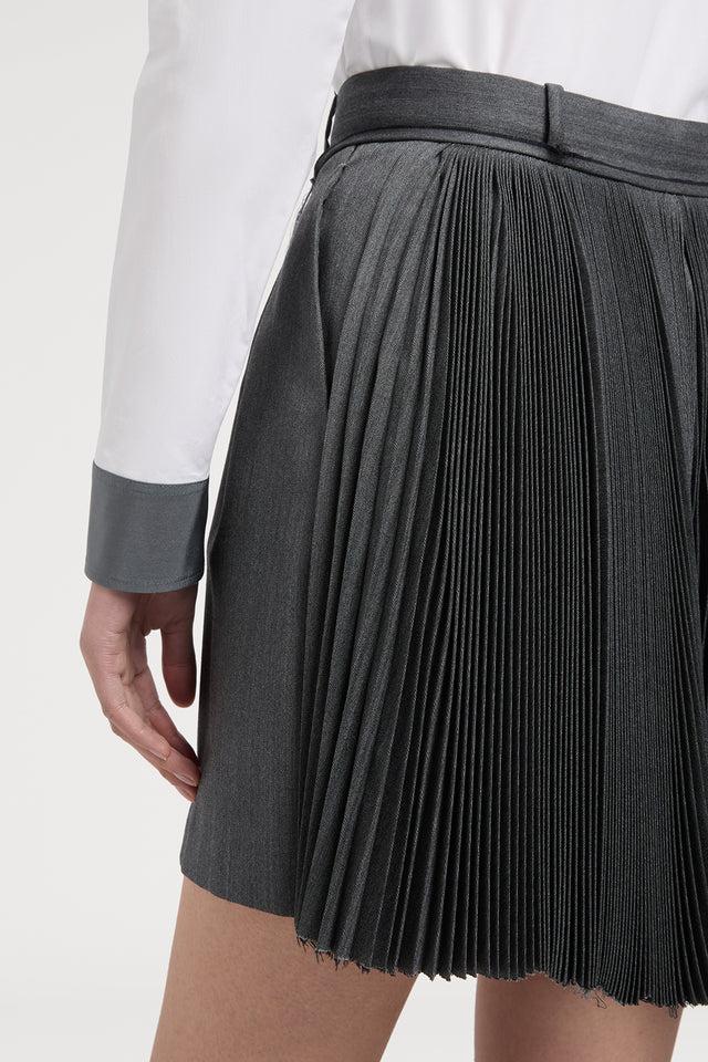 Ports 1961 GREY PLEATED SHORTS 107-DK GREY MEL