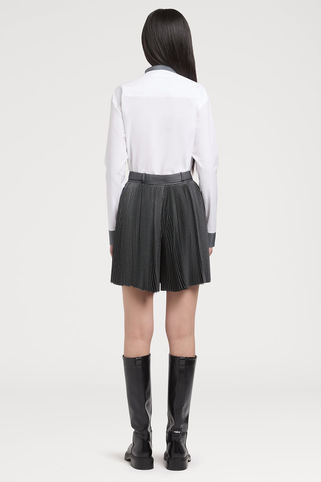 Ports 1961 GREY PLEATED SHORTS 107-DK GREY MEL