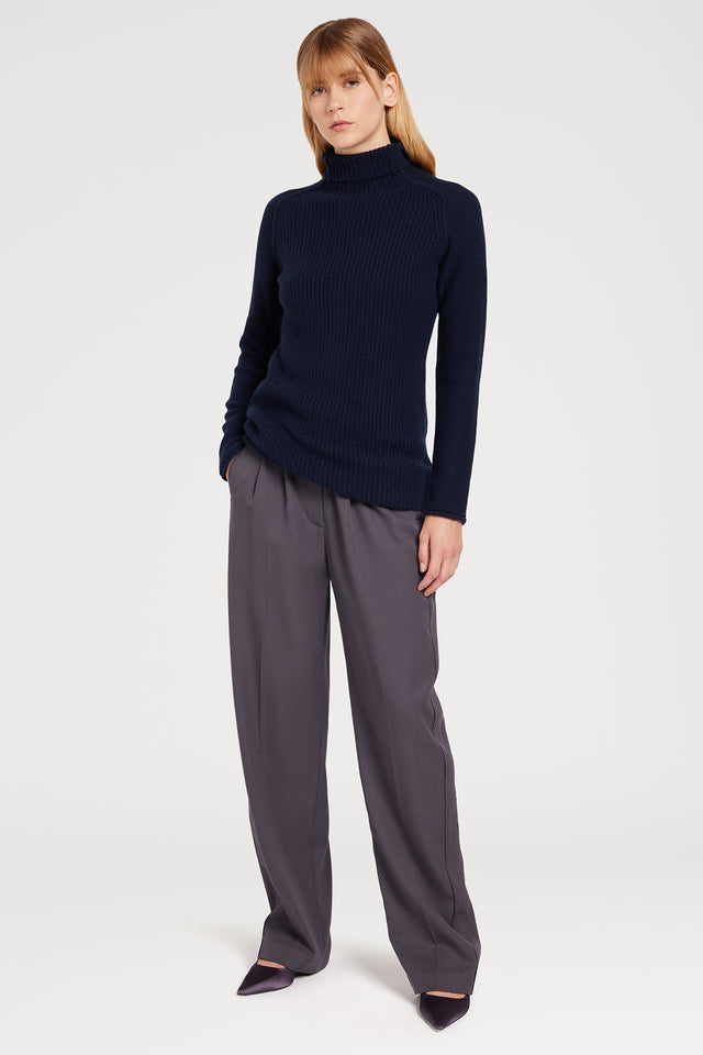 Ports 1961 GREY PLEATED TROUSERS 976-IRON