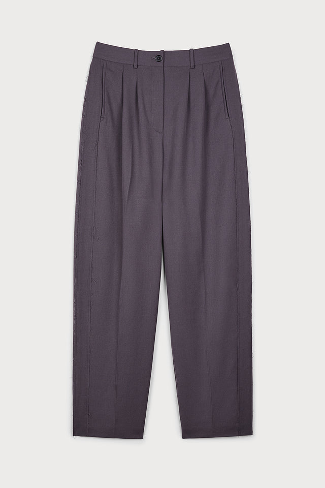 ports 1961 GREY PLEATED TROUSERS 976-IRON
