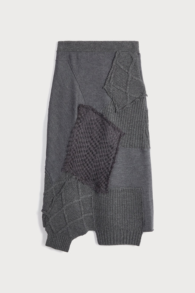 ports 1961 GREY WOOL SKIRT 946-SMOG