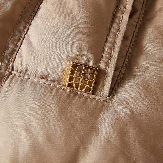 Ports 1961 HOODED PUFFER GILET PECAN BROWN