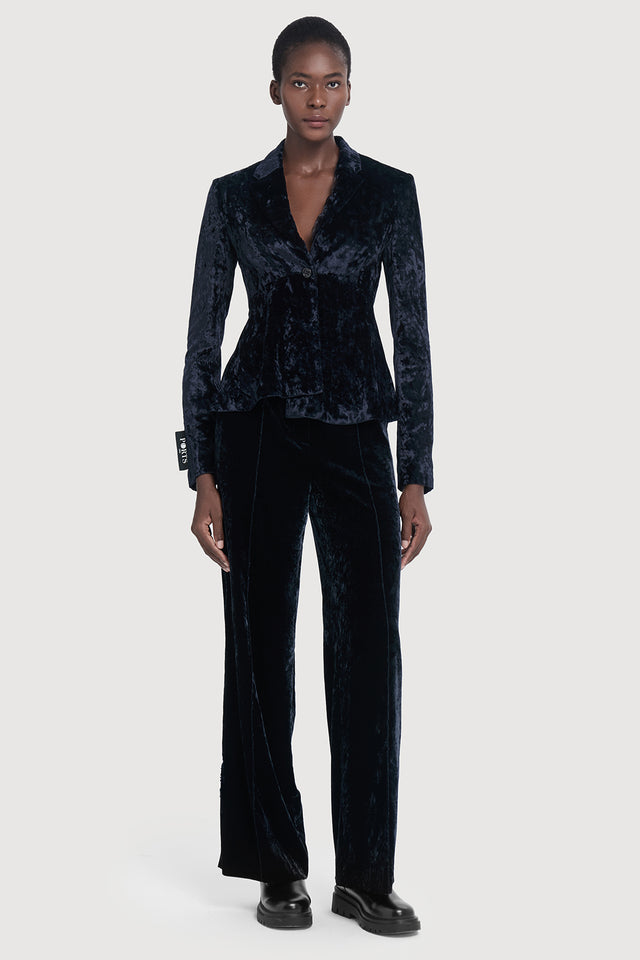 Ports 1961 ICE FLORAL VELVET BLAZER NAVY