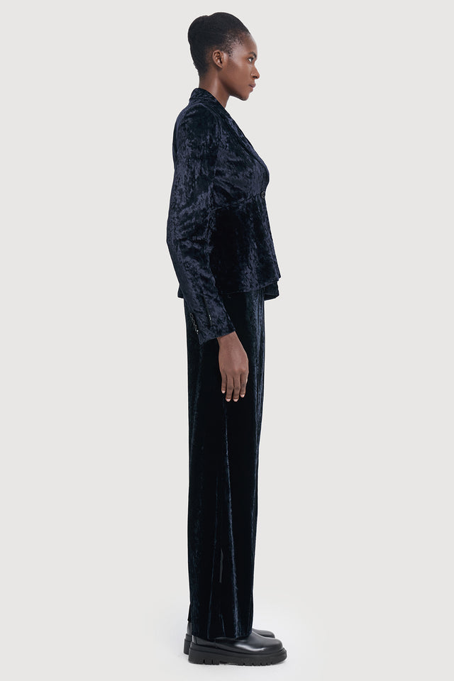 Ports 1961 ICE FLORAL VELVET BLAZER NAVY