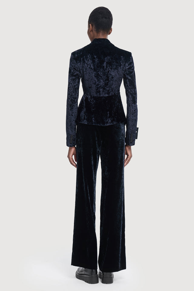 Ports 1961 ICE FLORAL VELVET BLAZER NAVY