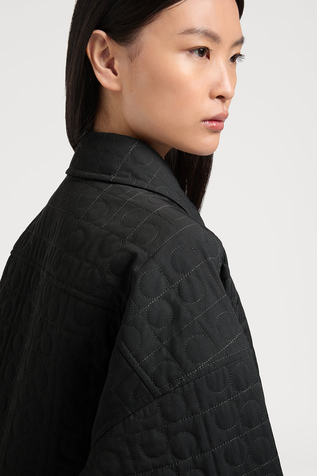 Ports 1961 INFINITY LOGO QUILTED JACKET 999-BLACK