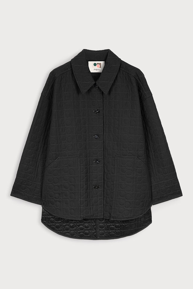 ports 1961 INFINITY LOGO QUILTED JACKET 999-BLACK