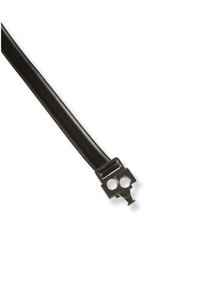 Ports 1961 LEATHER LOGO BUCKLE BELT (25MM) BLACK