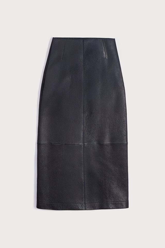 ports 1961 LEATHER SKIRT 899-NAVY