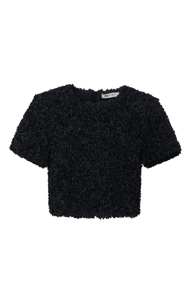 ports 1961 LIGHTWEIGHT CROPPED TOP 999-Black