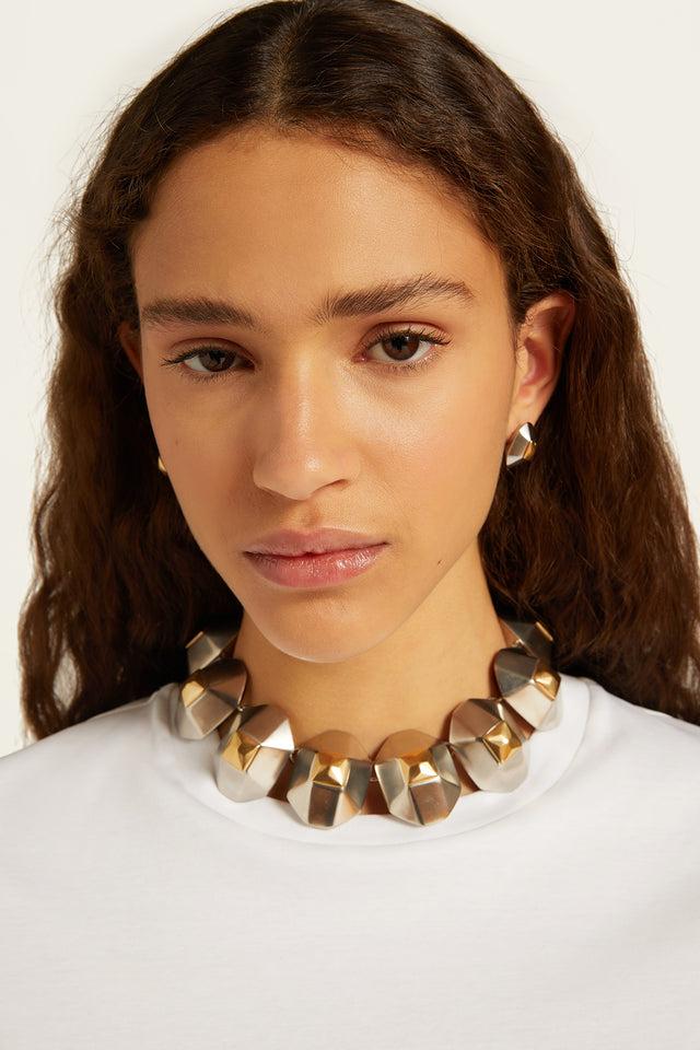 Ports 1961 MAXI METAL CHOKER NECKLACE GOLD & SILVER