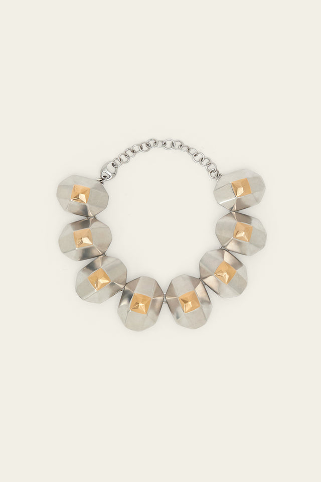 ports 1961 MAXI METAL CHOKER NECKLACE GOLD & SILVER