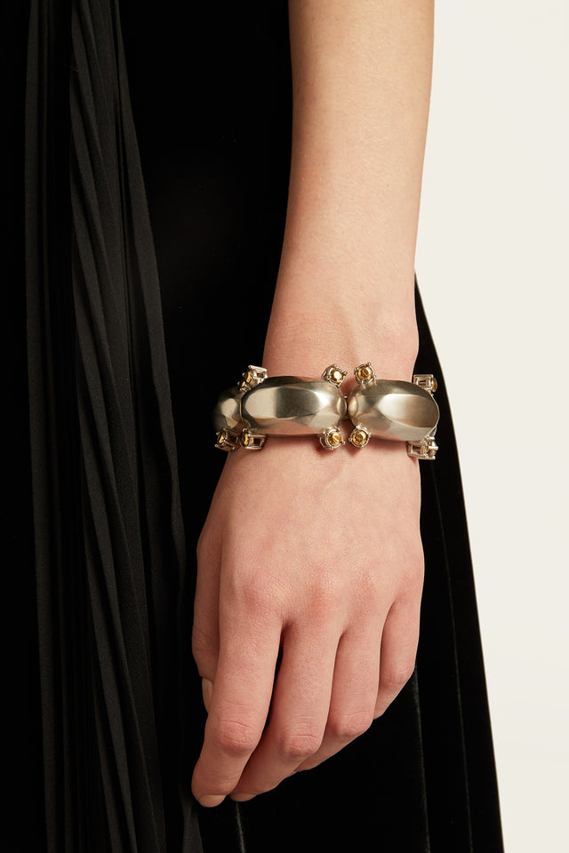 Ports 1961 MAXI METAL DOUBLE STUD RING GOLD & SILVER