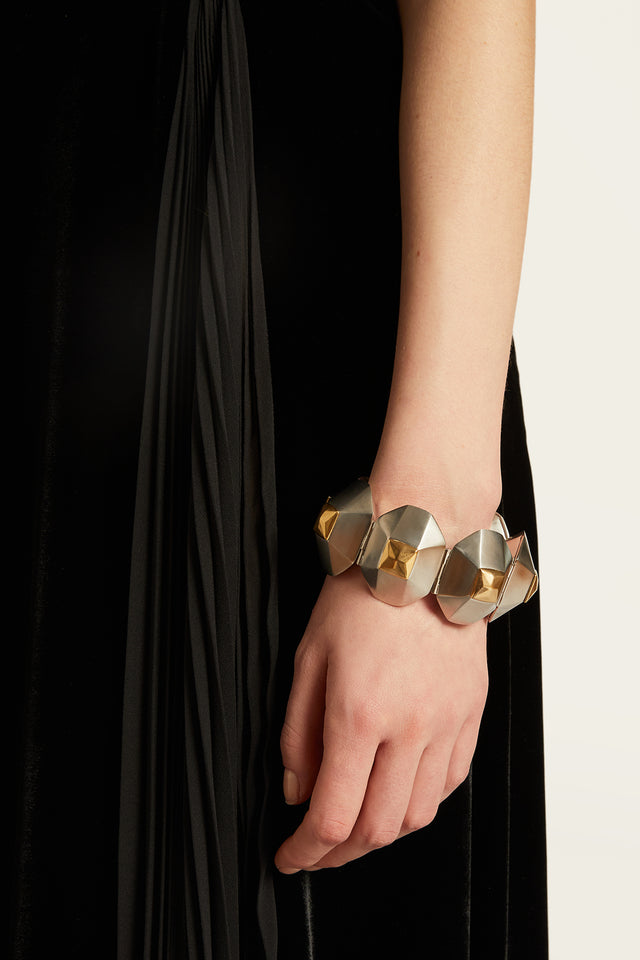 Ports 1961 MAXI METAL STUD BRACELET GOLD & SILVER