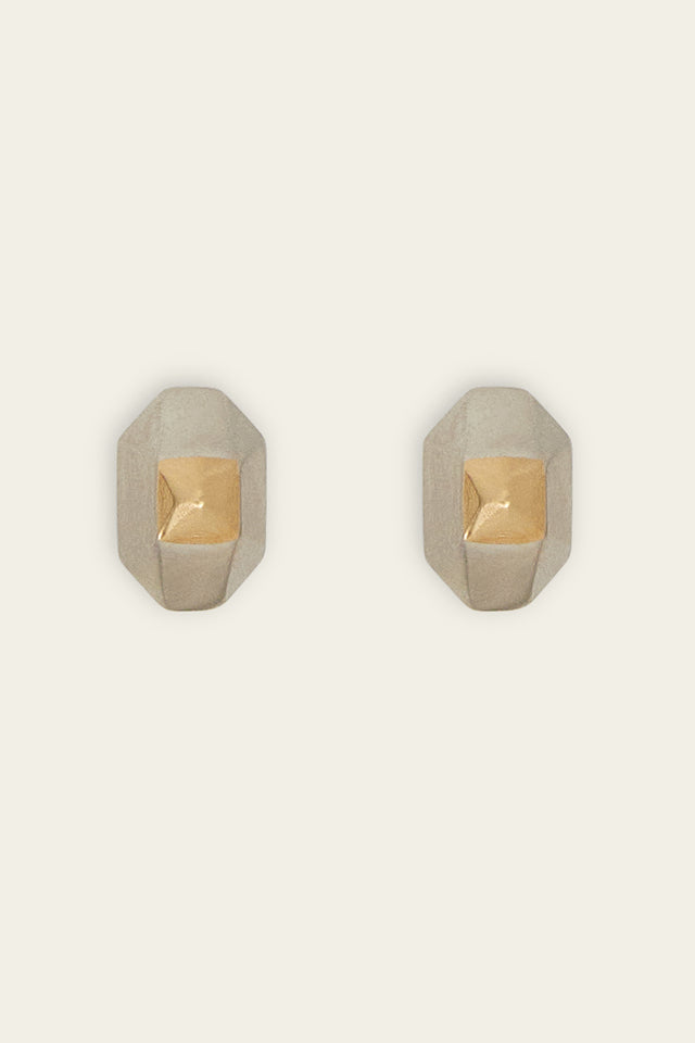 ports 1961 MAXI METAL STUD EARRINGS GOLD & SILVER